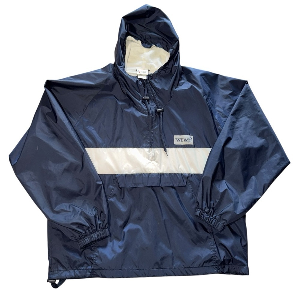 Walt Disney World Navy Hooded Windbreaker Jacket XXL Mickey Mouse Logo